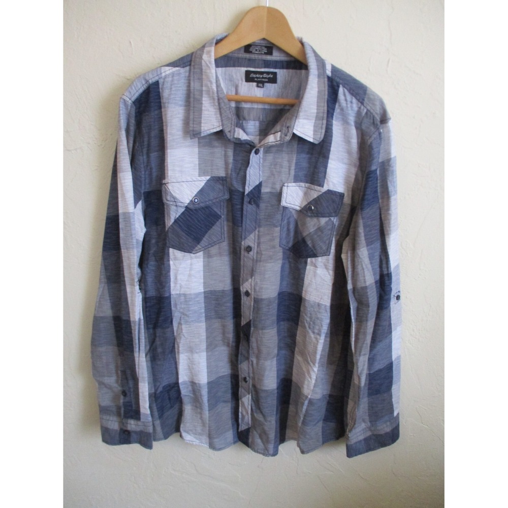 Eighty Eight Plaid Long Sleeve Shirt Size XXL Roll Tab Sleeve